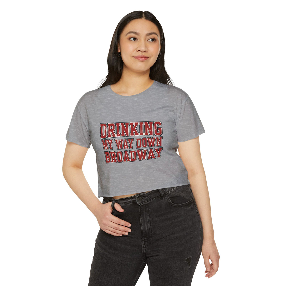 Drinking my way down Broadway Crop Top