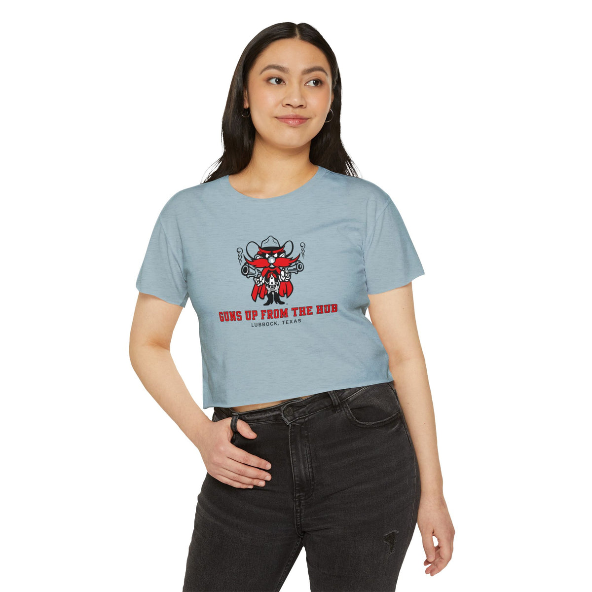 Guns up from the Hub  Crop Top