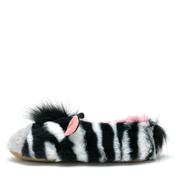 Zany Zebra Plush House Slippers