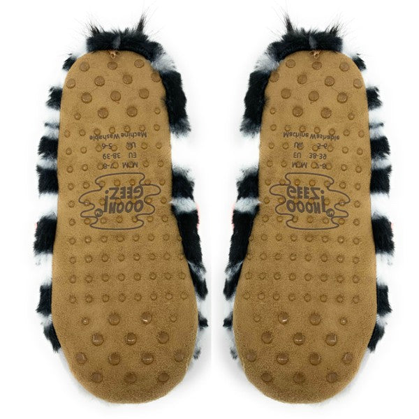 Zany Zebra Plush House Slippers