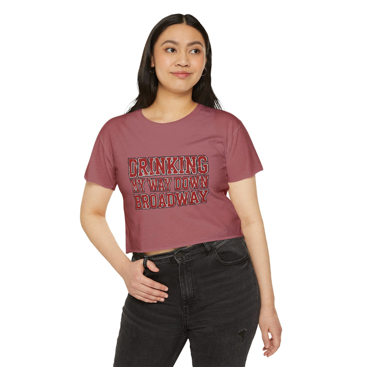 Drinking my way down Broadway Crop Top
