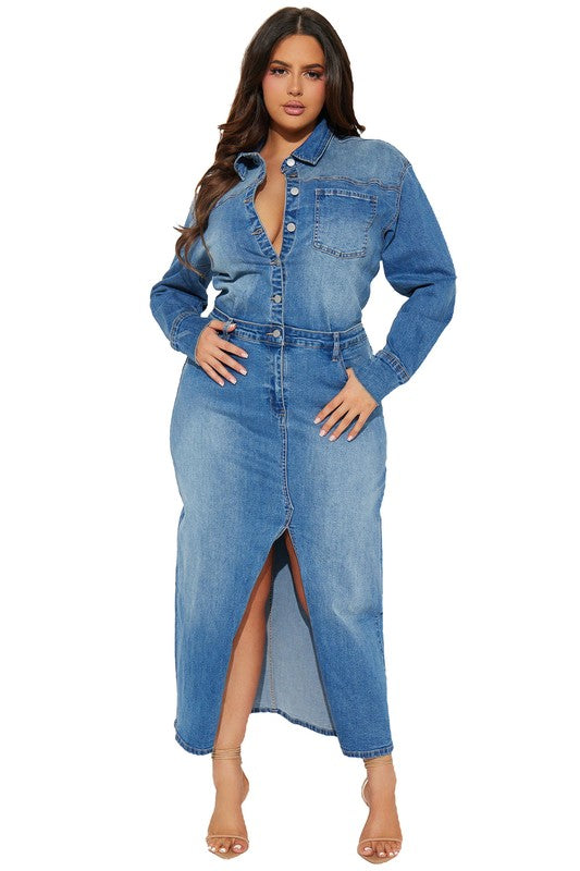 Denim Yee-Haw Maxi Dress