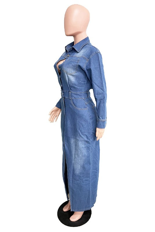 Denim Yee-Haw Maxi Dress