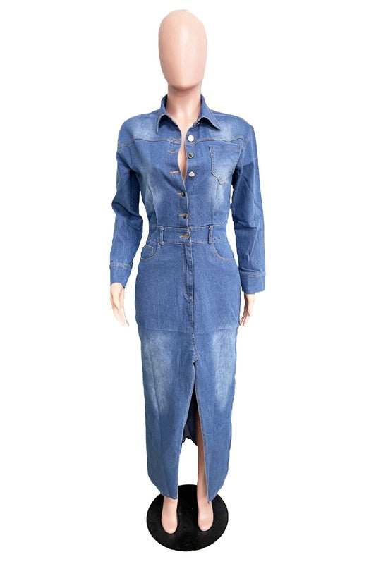 Denim Yee-Haw Maxi Dress