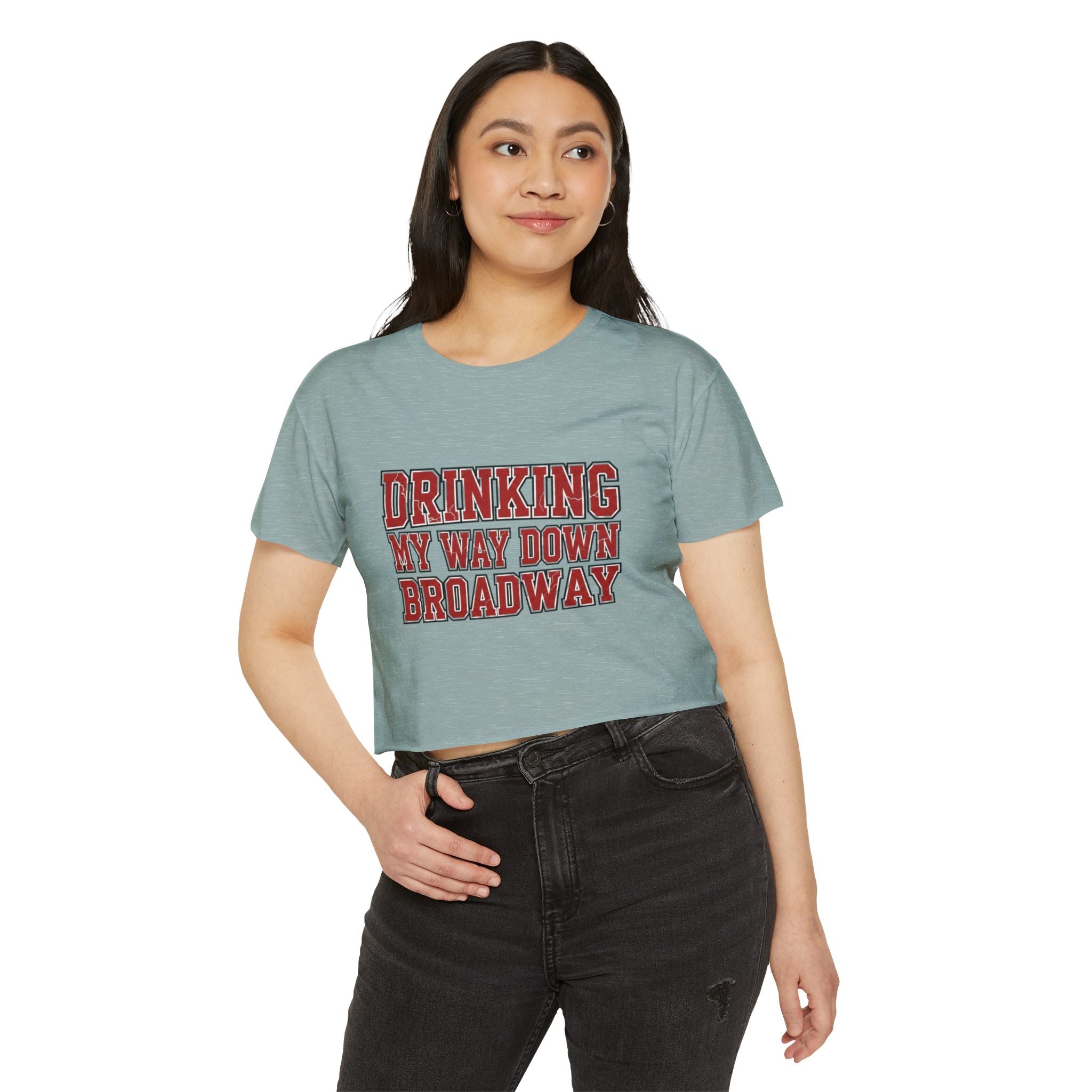 Drinking my way down Broadway Crop Top