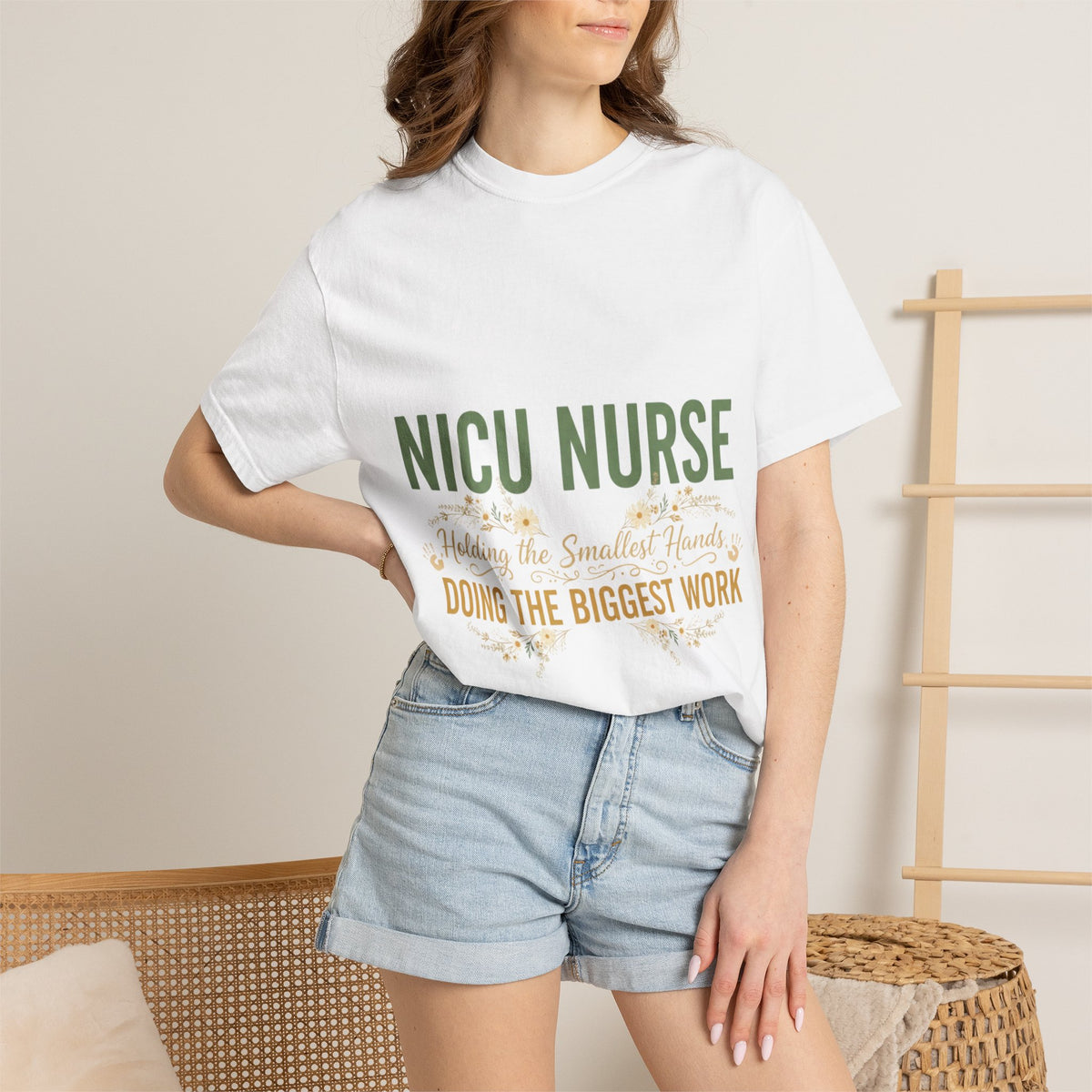 NICU Nurse T-Shirt — "Holding the Smallest Hands, Doing the Biggest Work" Appreciation Tee
