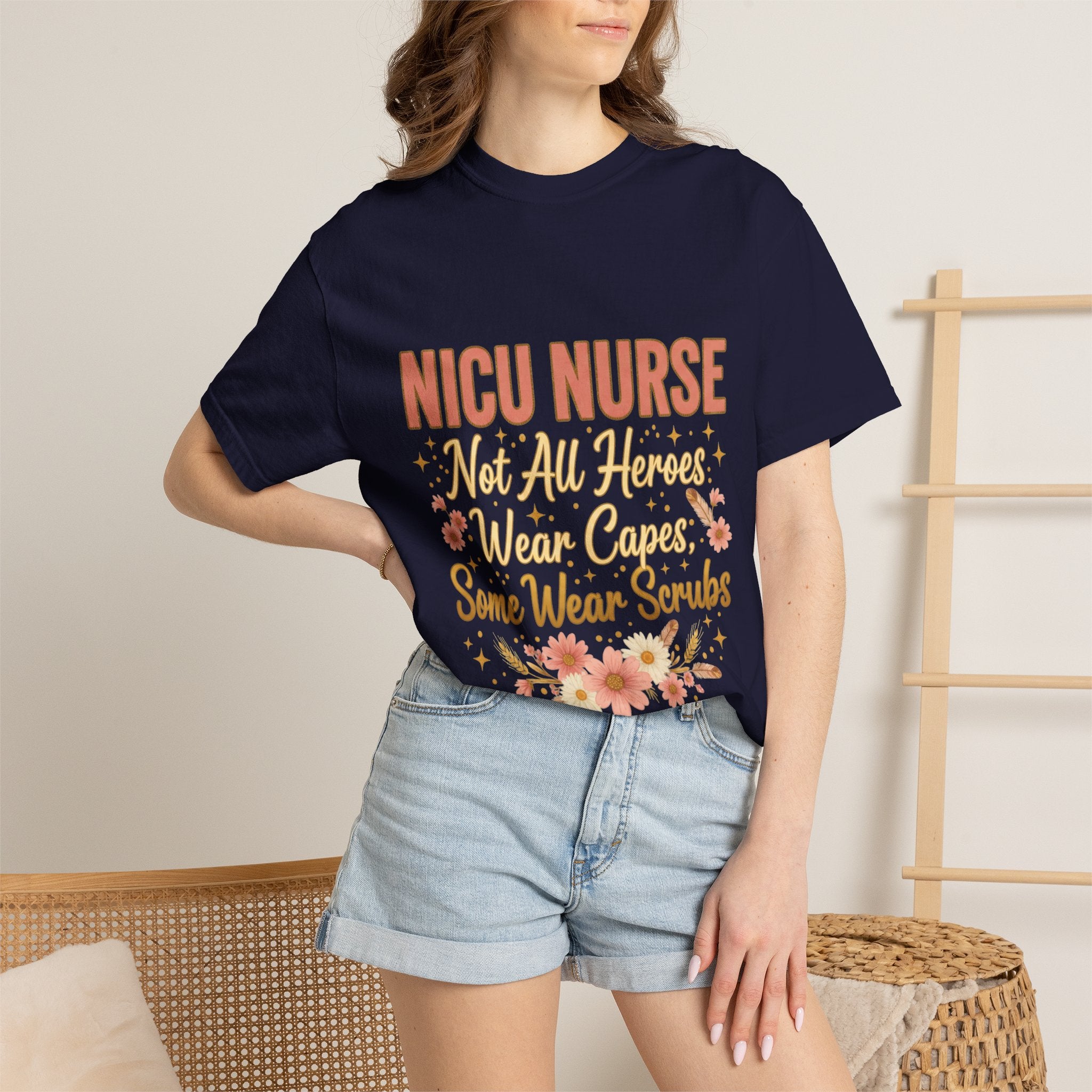 NICU Nurse Tee — "Not All Heroes Wear Capes, Some Wear Scrubs"