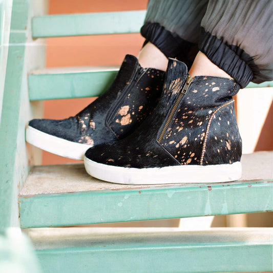 Holly Black Cowhair Hightops