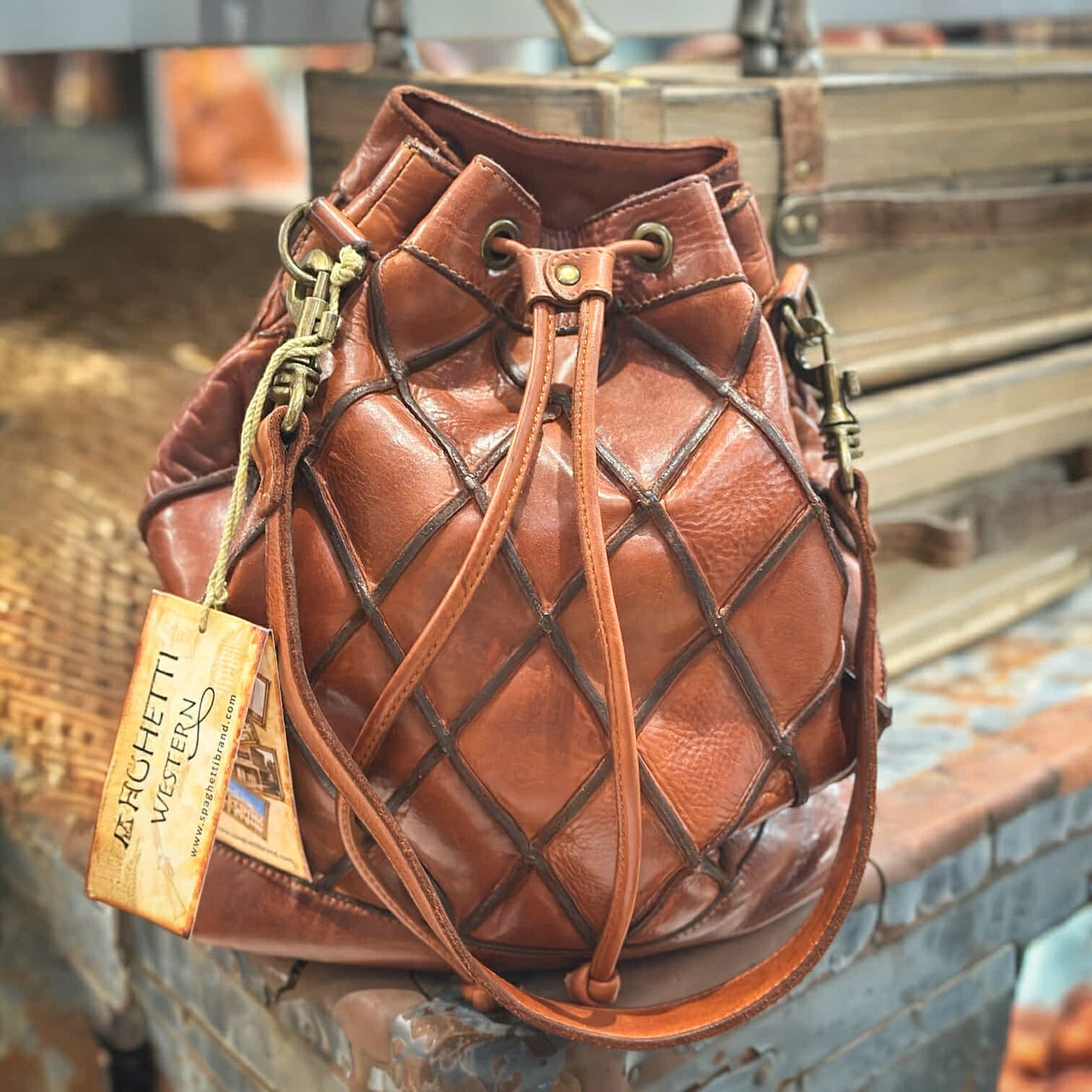 The Briscoe Leather Bucket Bag