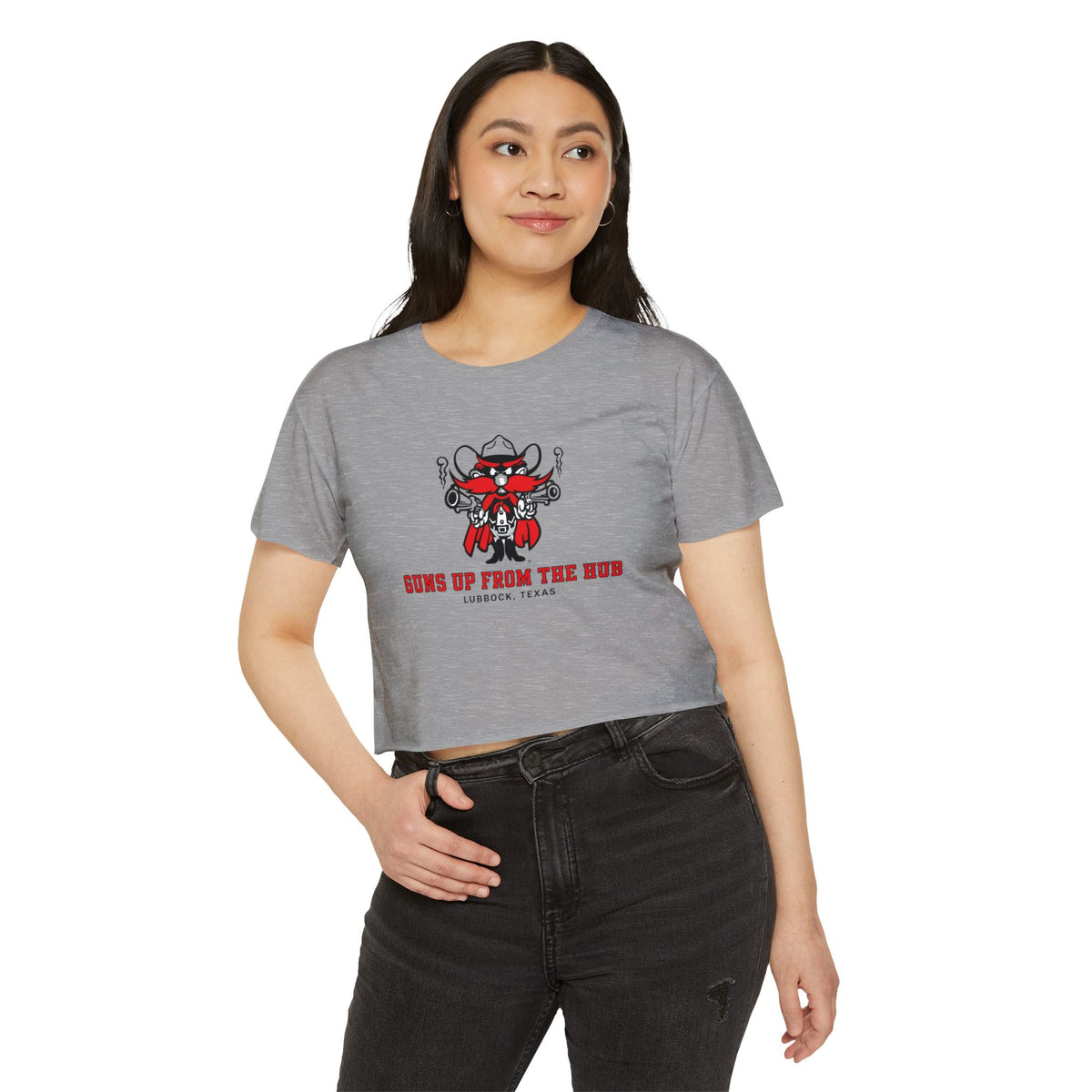 Guns up from the Hub  Crop Top