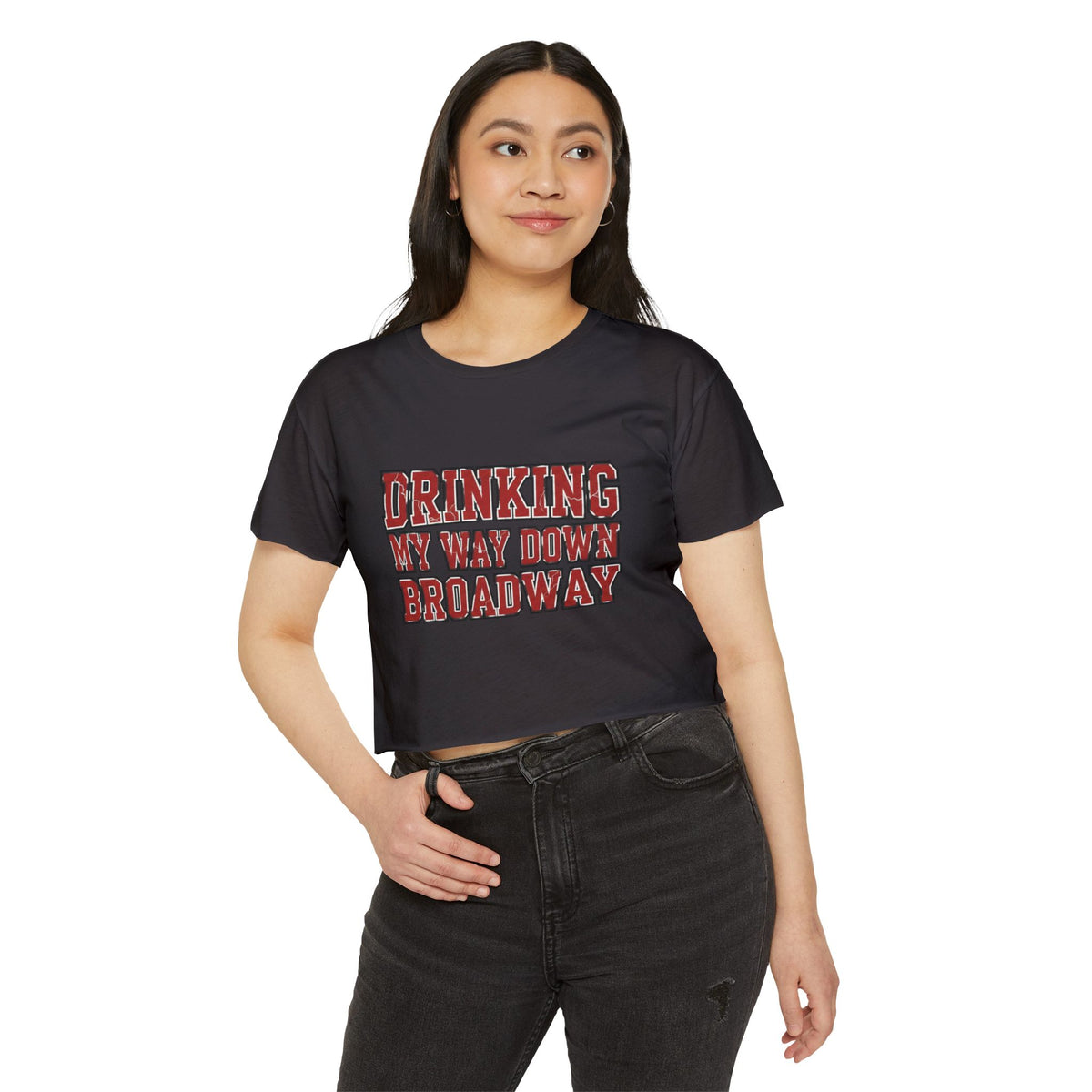 Drinking my way down Broadway Crop Top