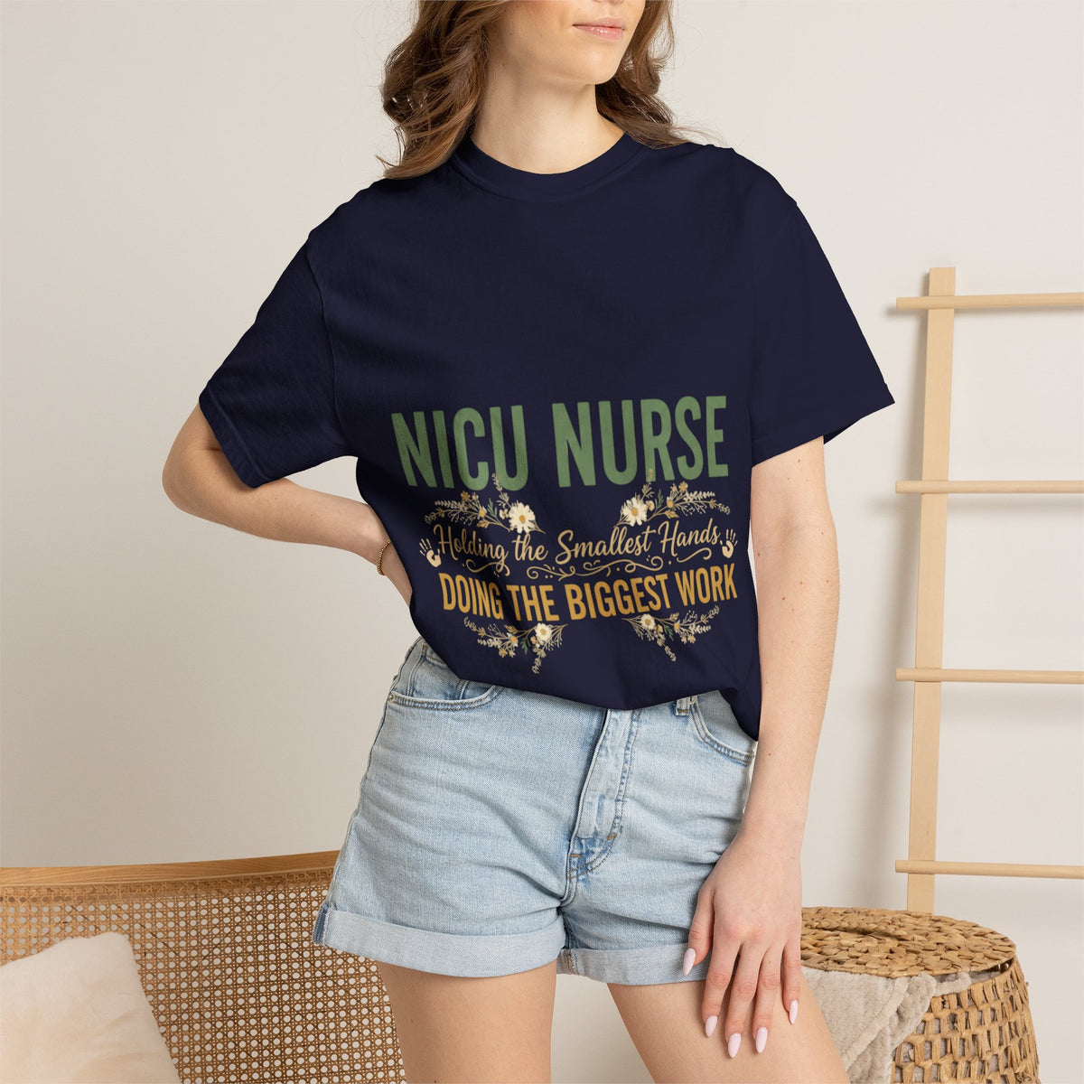 NICU Nurse T-Shirt — "Holding the Smallest Hands, Doing the Biggest Work" Appreciation Tee