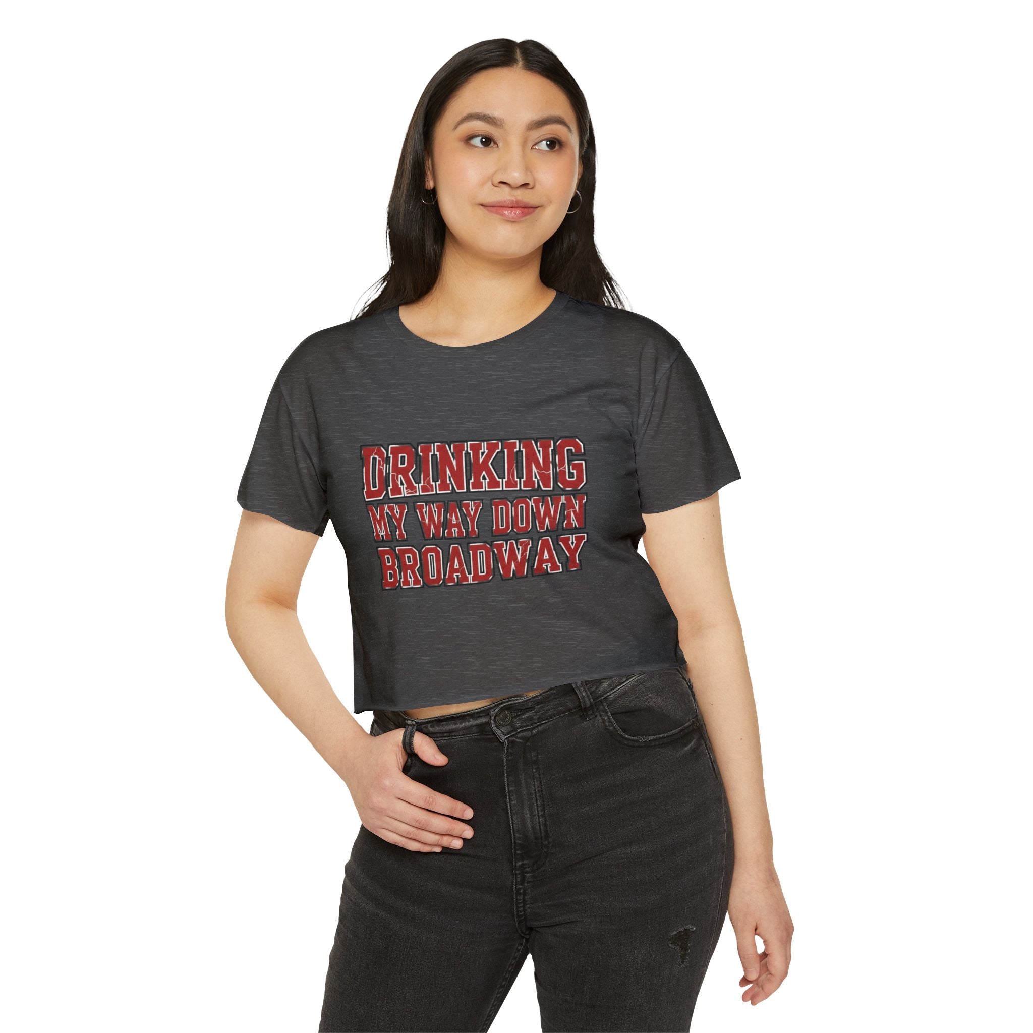 Drinking my way down Broadway Crop Top