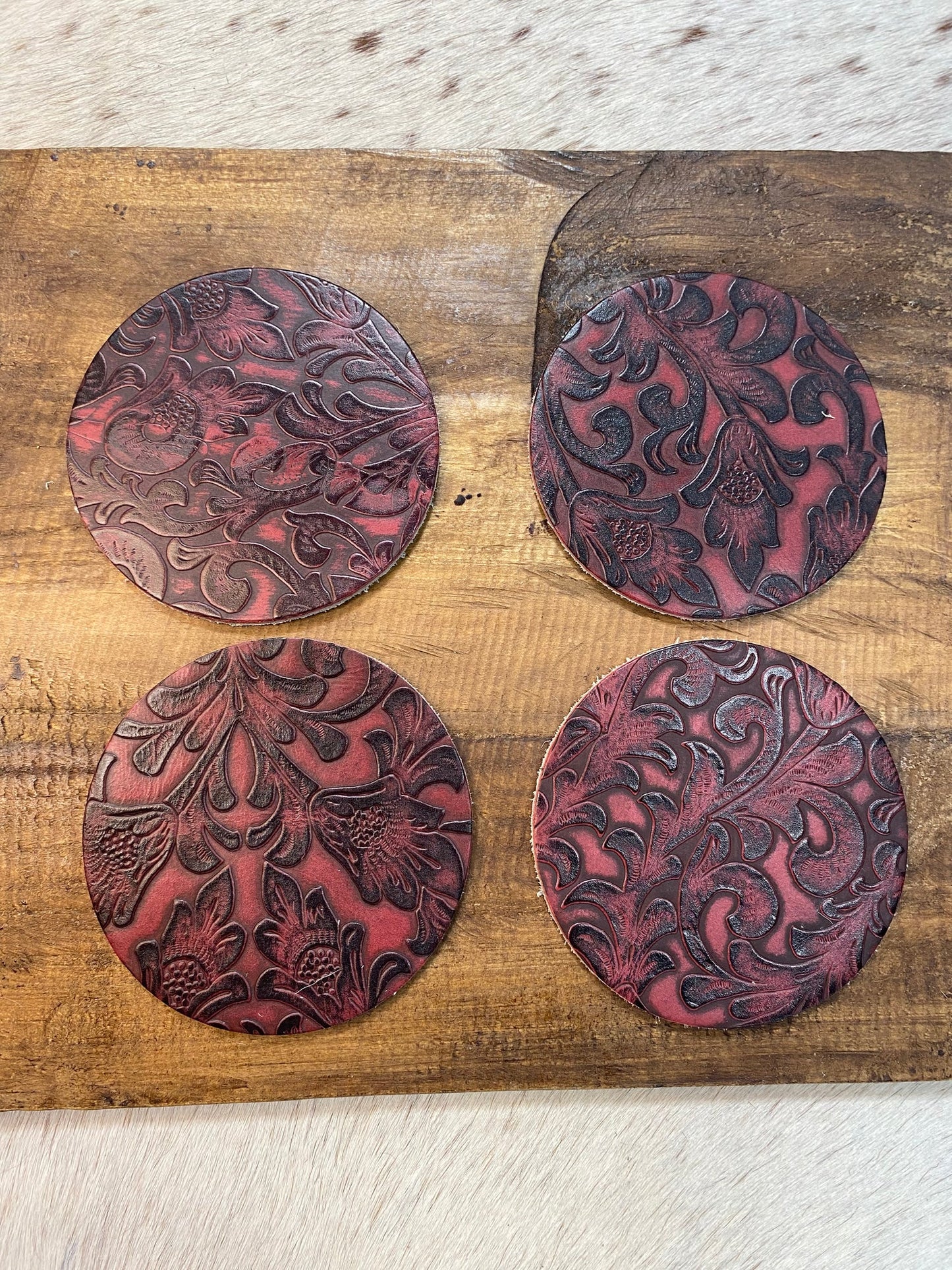 Leather Coasters Set of 4