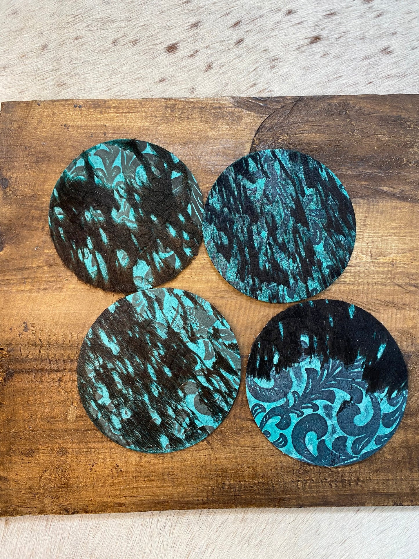 Leather Coasters Set of 4