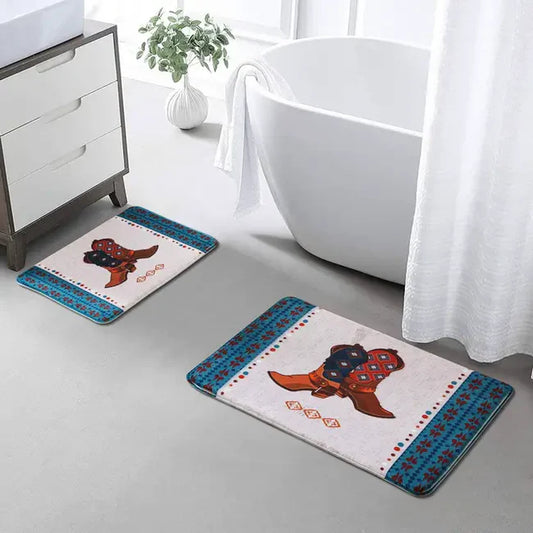 Boot Scootin' 2 Piece Bath Mat Set